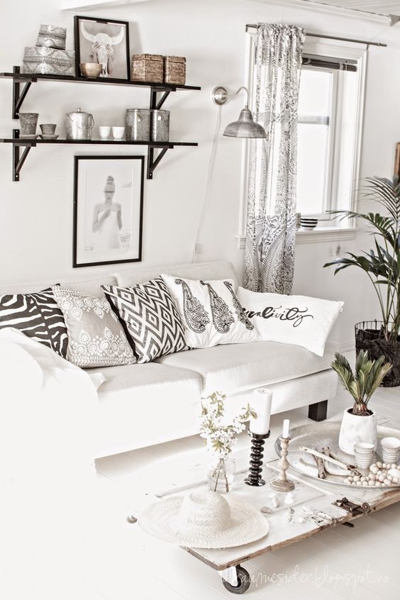 blanco y negro tejidos etnicos