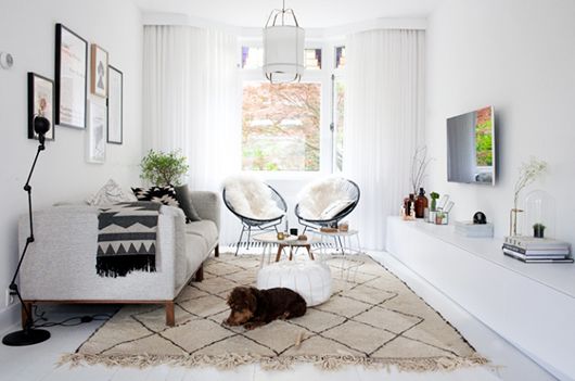 boho blanco y negro alfombra rombos