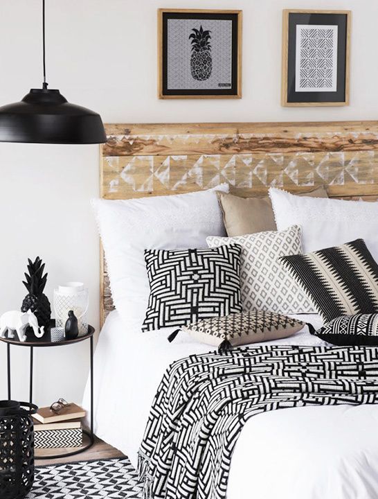 cabecero boho madera