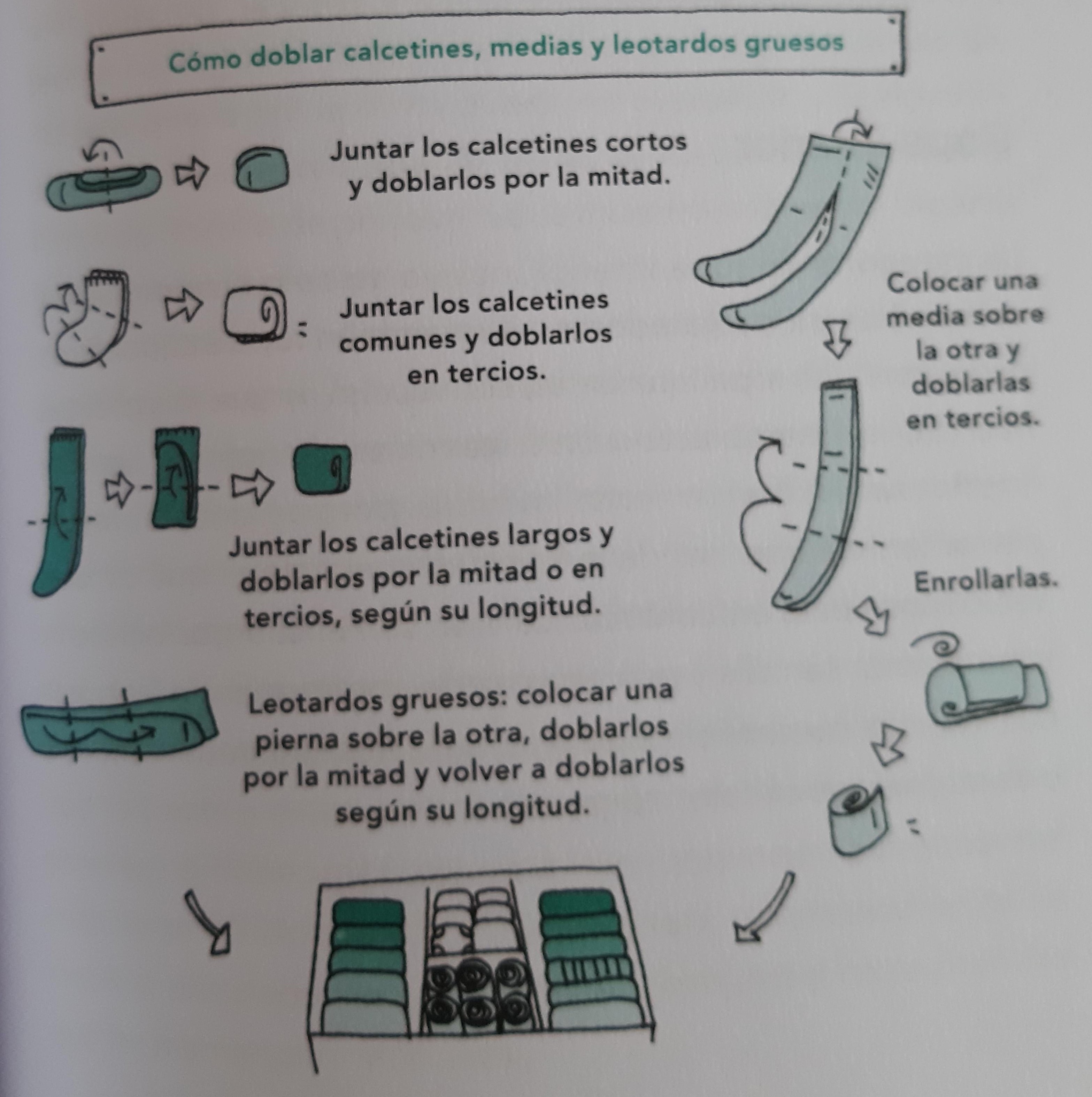 Como doblar calcetines, medias y leotardos gruesos