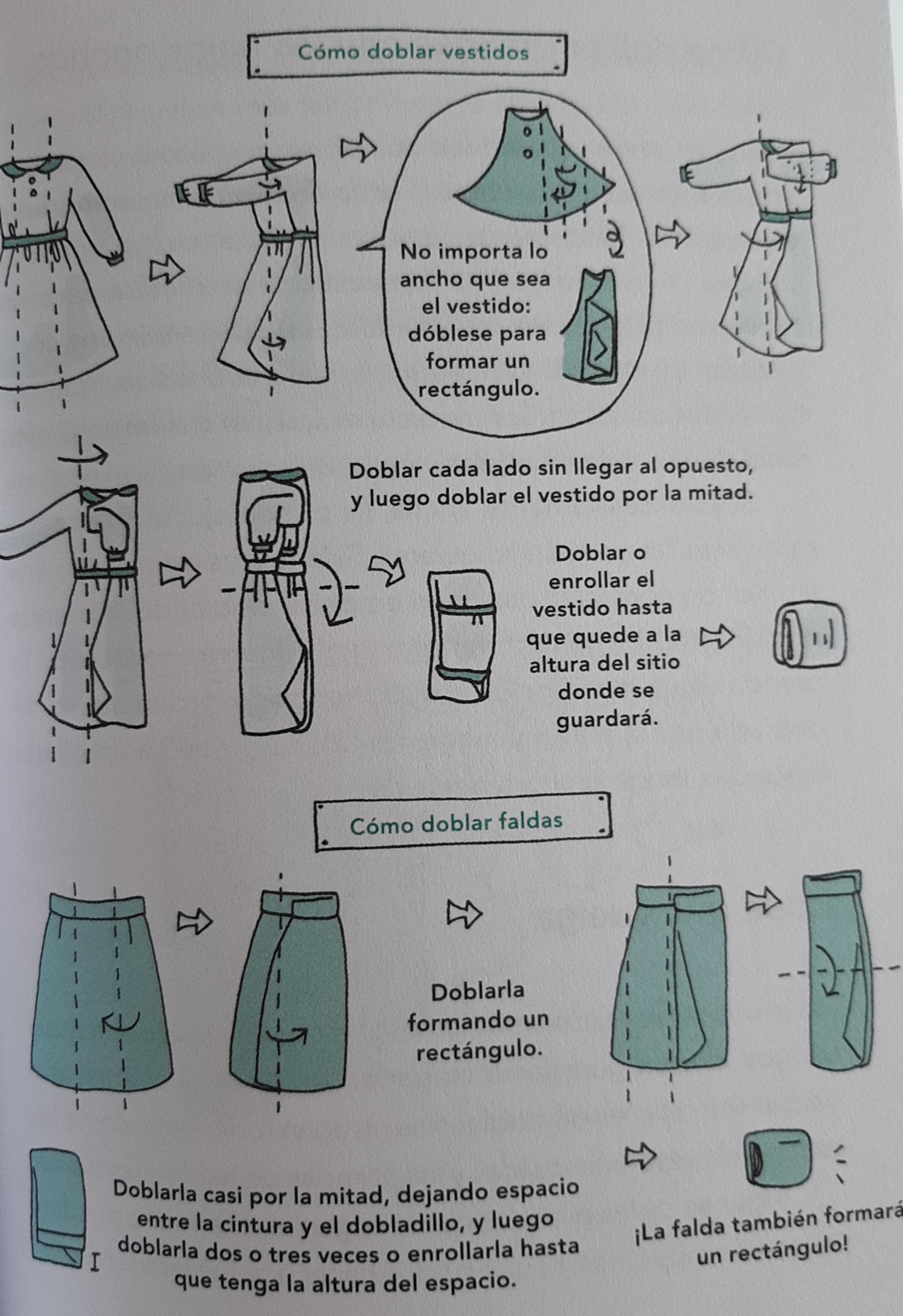 Como doblar vestidos y faldas